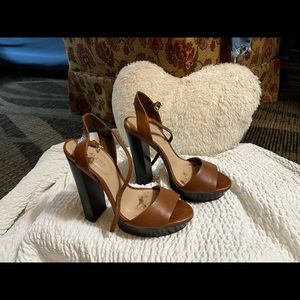 Womens brown platform heels